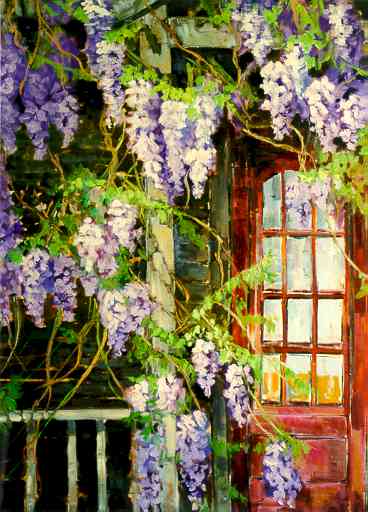 "Wisteria" by Carol Reeves, Oil, Landscape